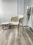 Стул DILL WZ2042-01 молочный фактурный велюр / золотой каркас