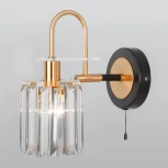 Бра Eurosvet Tenia 70090/1 черный (220V, хрусталь, выключатель)