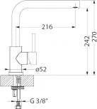 Смеситель Alveus Fluid Monarch 1134843 для кухонной мойки, anthracite