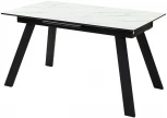 Стол Морис 140 БЕЛЫЙ МРАМОР FC13 CLEAF, ПЛАСТИК / ЧЕРНЫЙ