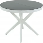 Стол Аврора Оскар D950 Glass, Белый, Стекло Чёрное