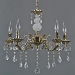Подвесная люстра ILLUMICO IL9927-5PSQ-24 AB CASTOR (220V, на цепи, подсвечник, свеча)