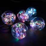 Светодиодная Гирлянда Роса 5м Разноцветная 24В, 10 LED, Провод Черный ПВХ, IP54