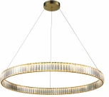 Подвесной светильник iLedex Woodstock 10920P/1-38W-3000K-D1000 GL-CL (220V, хрусталь, на тросе, кольцо)