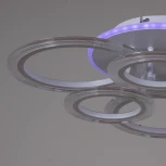 Потолочная люстра светодиодная на штанге с пультом Reluce 09812-3.3-3+3A WH (RGB) (220V, кольцо)