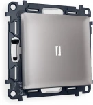 Комплект механизма Ambrella Volt 1-клавишного выключателя с подсветкой 5600K ALFA MA502015 Сталь матовый QUANT