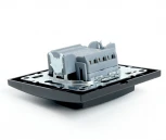 Переключатель одноклавишный перекрестный (черный) Stekker Эрна 39927