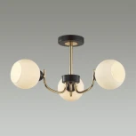 Потолочная люстра на штанге в форме шара Lumion Bliss 5642/3C чёрный, золотой E27 3*60W 220V (шар)