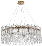 Подвесная люстра большая Legacy 2158/05/12P Stilfort (220V, хрусталь, подвески, на тросе, круглые)