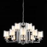 Подвесная люстра ярусная большая iLamp King RM6201-10+5 CR+CL (220V, на цепи)