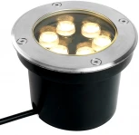 Встиваемый светодиодный свтельник (грунтовый) Feron SP2802 48453 6W, AC12-24V, низковольтный, 3000К, металлик вн.диаметр: 90mm, IP67 (круглые)