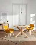 Обеденный стул La Forma (ex Julia Grup) Angie (Желтый,Горчичный/ Фанера,Сталь,Пена)
