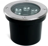 Встиваемый светодиодный свтельник (грунтовый) Feron SP2802 48453 6W, AC12-24V, низковольтный, 3000К, металлик вн.диаметр: 90mm, IP67 (круглые)