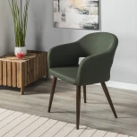 Стул R-Home Oscar тёмно-зеленый/т.орех