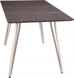 Стол R-Home Диего раздвиж. 120-160*80 мрамор графит_БЕЛЫЙ