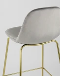 Стул барный Stool Group Валенсия велюр серый золотые ножки УТ000004435