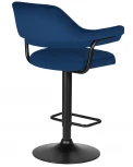 Стул барный DOBRIN CHARLY BLACK (синий велюр (MJ9-117)) 5019_BlackBase-LM BLACK, цвет сиденья синий (MJ9-117), основания черный