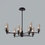 Потолочная люстра на штанге Lumion Madonna 6555/9C черный/дымчатый/металл/стекло E14 9*40W 220V