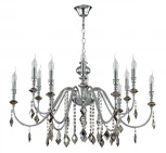 Подвесная люстра Crystal Lux MERCEDES SP6+6 CHROME/SMOKE (220V, на цепи, свеча)