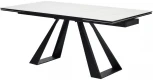 Стол FONDI 180 MARBLES KL-99 Белый мрамор матовый, итальянская керамика/ черный каркас М-City
