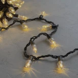 Гирлянда «Шишки» 10м тепло-белая 220В, 100 LED, провод черный каучук 2,3мм, IP65 Laitcom CN100-2-2WW
