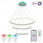 Умная подвесная люстра ярусная RGB Wi-Fi Неон Смарт CL731A090E Citilux (LED, 220V, умный дом - Алиса, Маруся, на тросе, кольцо)