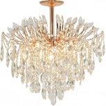 Потолочная люстра на штанге Escada Dimosari 2104/8P Gold 8x40Вт E14, металл/хрусталь, золото/прозрачный (220V)