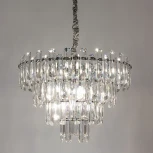 Подвесная люстра каскадная большая Rosie 3511/02 LM-8 Divinare (220V, хрусталь, на цепи)