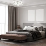 Потолочная люстра светодиодная с таймером Escada Sedna 10280/5LED 84Вт, с ПДУ, металл/акрил, белый (220V)