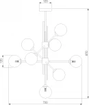 Потолочная люстра Wi-Fi на штанге Eurosvet Volver 50383 черный (220V, управление смартфоном, голосовое управление, умный дом - Minimir Home, Алиса, Маруся, Салют, шарики)