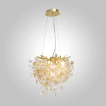 Подвесная люстра AM Group Forest D400 GOLD (220V, на тросе, листья)