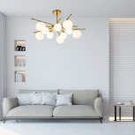 Потолочная люстра на штанге Escada Sphere 642/10P Brass (220V, шарики)