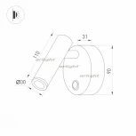 Спот Arlight SP-BED 029634 (LED, 220V, выключатель, для чтения)