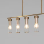 Потолочная люстра Wi-Fi на штанге Eurosvet Oriens 60166 латунь (220V, управление смартфоном, голосовое управление, умный дом - Minimir Home, Алиса, Маруся, Салют)