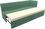 Диван кухонный Бриз с углом справа (Зеленый/Рогожка) Лига Диванов арт.123175