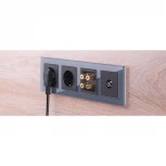 Рамка на 4 поста Favorit (серый,стекло) Werkel W0041115 (a050966)