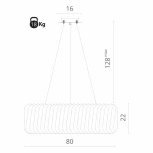 Подвесная люстра Divinare Megan 7568/18 LM-12 (220V, на тросе, круглые, кольцо)