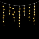 Гирлянда Бахрома с Колпачком 3,1 x 0,5 м Тепло-Белая 220В, 120 LED, Провод Прозрачный ПВХ, IP65