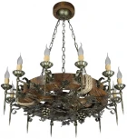 Подвесная большая люстра Тарьсма Лоза Лоза-12 (220V, на цепи, подсвечник, свеча, факел)