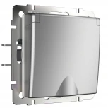 Розетка влагозащ. с зазем. с защит. крышкой и шторками (серебряный) W1171206 (a051504)