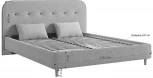 Кровать с основанием Лео 160х200 см Mebelson (ДСП,Дерево,Велюр,Металл/Латте,Капучино) арт.KM1.6-19.2765