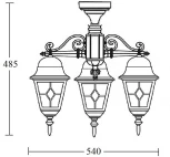 Потолочный светильник уличный Oasis Light QUADRO M lead GLASS 79970MAlgG/3 Bl (220V, IP44)