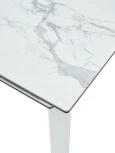 Стол CORNER 120 HIGH GLOSS STATUARIO керамика/ белый каркас