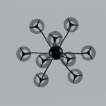 Потолочная люстра ярусная на штанге Lumion Smoky 6570/9C черный/дымчатый/металл/стекло G9 9*20W 220V