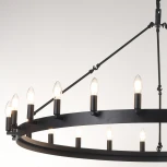 Подвесная большая люстра Citilux Смитсон CL470124 (220V, на цепи, свеча, круглые, под старину, кольцо)