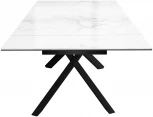 Стол DikLine KX160 мрамор белый ,опоры черные