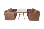 Обеденная группа из искусственного ротанга, цвет коричневый 4SIS Моккачино MS3C2T-4-SET brown
