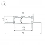 Профиль KLUS-POWER-W50H16-F-HIDE-2000 (Алюминий) 028917 Arlight