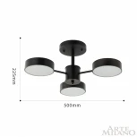 Потолочная люстра на штанге Arte Milano Ferrara 250906/3B Bk (LED, 220V, круглые)