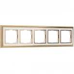 Рамка на 5 постов (золото/белый) W0051329 (a051204)